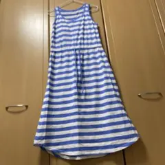 ストライプ ノースリーブ ロングワンピース