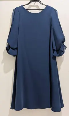 【超美品】ペルルペッシュ　ネイビー　Aラインドレス　38サイズ