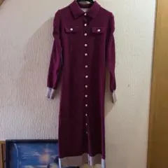 ROYAL PARTY パープル ニットワンピース 長袖