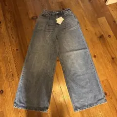 ワイドレッグデニムパンツ ライトブルー