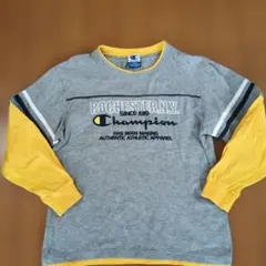 Champion 長袖カットソー グレー/イエロー