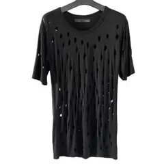 00s y2k メッシュTシャツ ブラック モード パンク グランジ ダークコア 