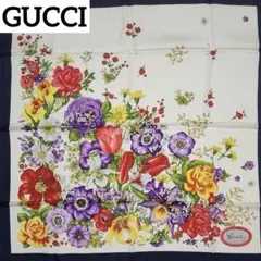 ⭐GUCCI ヴィンテージ シルクスカーフ ダリア シェリーライン 85