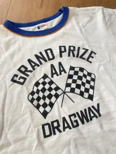 Champion ランタグ 復刻 リンガーTee 白 染み込みプリント M