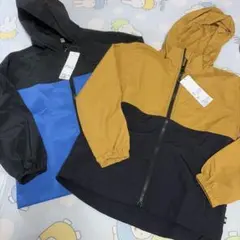 ナイロンジャケット　ジャケット　撥水　アウター　黄色×黒　青×黒　130サイズ