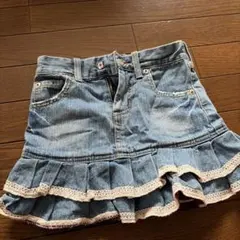 SOMETHING デニムフリルスカート 120