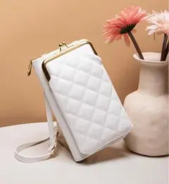 スマホショルダー ショルダーバッグ お財布 スマホポーチ がま口 キルティング