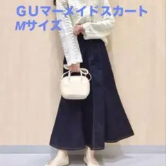 GU デニムマーメイドスカートQ ネイビー