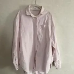 アメリカンホリック ストライプピンク長袖シャツ M～L