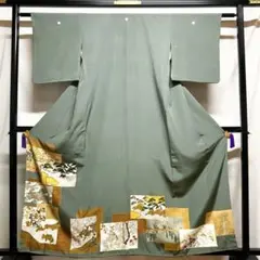 【691】友禅•金箔 三つ紋訪問着