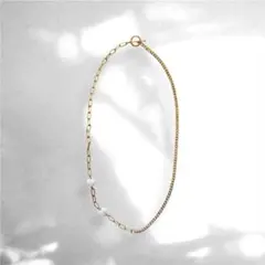 h.. アシンメトリーチェーンチョーカーネックレス gold 田久保夏鈴 