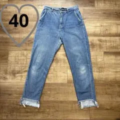 KBF+ケービーエフ☆裾フリンジデニムパンツ☆40のサムネイル