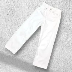 H&M ホワイトデニム レディース ストレートパンツ Mサイズ E158