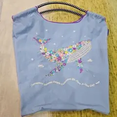Ball & Chain エコバッグ クジラ 刺繍 ライトブルー　Mサイズのサムネイル