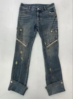 LAKENZIE ダメージストレッチスキニーデニム ストーン XS - メルカリ
