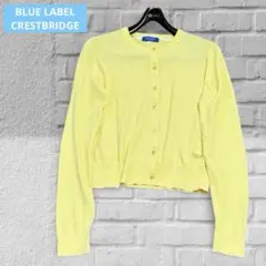 ブルーレーベルクレストブリッジ☆クール カーディガン イエロー 38 ロゴ金タグ