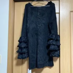 Rady 袖フリル ワンピース ブラック