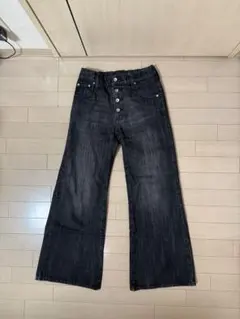 CLEL ダークグレー ワイドレッグデニム