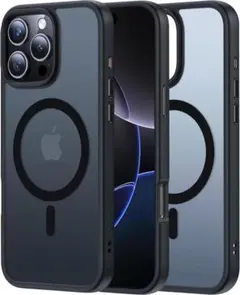 iPhone13pro ケース Magsafe対応 半透明 マット背面