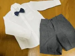 フォーマルシャツとチェックパンツセット