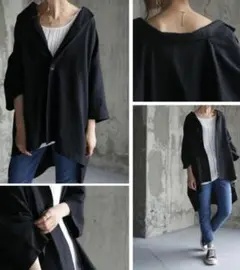 アンティカ ブラック ビッグジャケット 大きいサイズ