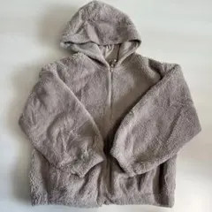フリースジャケット ベージュフード付き