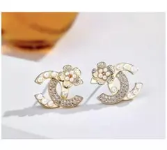 レディースピアス ゴールド パール フラワーピアス