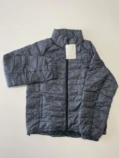 メンズ　黒　コンパクト収納 チェック柄ダウンジャケット M