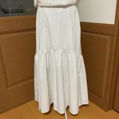 新品未使用LOWRYS FARMホワイト系フレアロングスカート