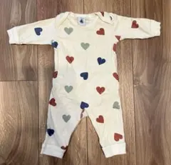 PETIT BATEAU プチバトー ハート柄ロンパース スナップレス 60cm
