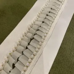 重ね衿　パール　クリームレース　成人式　振袖　卒業式　袴　伊達襟　重ね襟　襟飾り