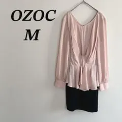 OZOC ワンピース M ピンク チュニック ドレープ 切替 可愛い 長袖のサムネイル