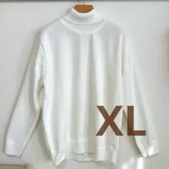 メンズ XL タートルネック ニット セーター ホワイト アイボリー