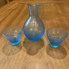 京ガラス一合徳利とお猪口二つ