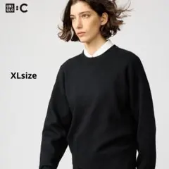 スムースコットンクルーネックセーターXLsize　ブラック　ユニクロC