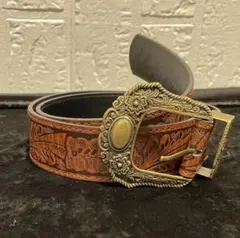 ウエスタンベルト　茶色113　ブラウン　y2k 古着 グランジ アメカジ