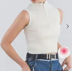 【PAGEBOY】ハーフZIPリブハイネックニット