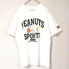 PEANUTS スヌーピー バスケットボール Tシャツ S ホワイト 半袖