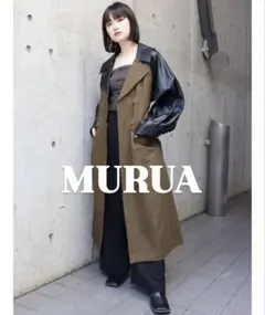 MURUA マテリアルミックストレンチコート