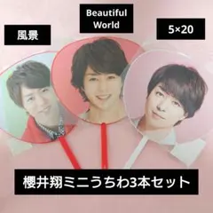 嵐　櫻井翔　ミニうちわ　風景　Beautiful World 　5×20　3本