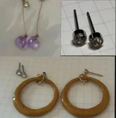 新品未使用★フープピアス&スワロのスタッドピアス &揺れるピアス3点セット