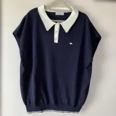 アベイル　bleu et rose しまむら　襟付きニットトップス　ネイビー