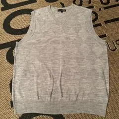 VILLAND ダイヤモンド柄ニットベスト L