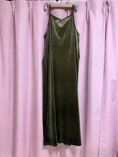 RETRO GIRE ベロアキャミOP ダークグリーン