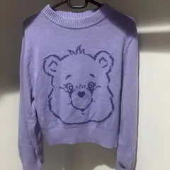 Ｈ＆Ｍ、ケアベアセーター、パープル