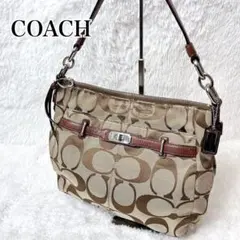 COACH ロゴ入りショルダーバッグ ベージュ/ブラウン
