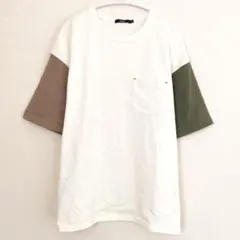 チャオパニック　Tシャツ　アシンメトリー　オーバーサイズ　オフホワイト　M 半袖のサムネイル