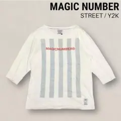 MAGIC NUMBER 7分袖 プリントTシャツ ロンT カットソー L 白
