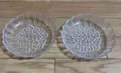 【新品.未使用】ガラス製 ❗️花形皿 2枚セット 約15cm