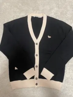 MAISON KITSUNE カーディガン M ブラック バイカラー ニット